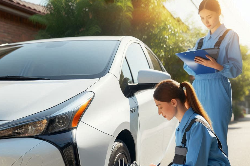 Exterior Inspection of toyota prius
